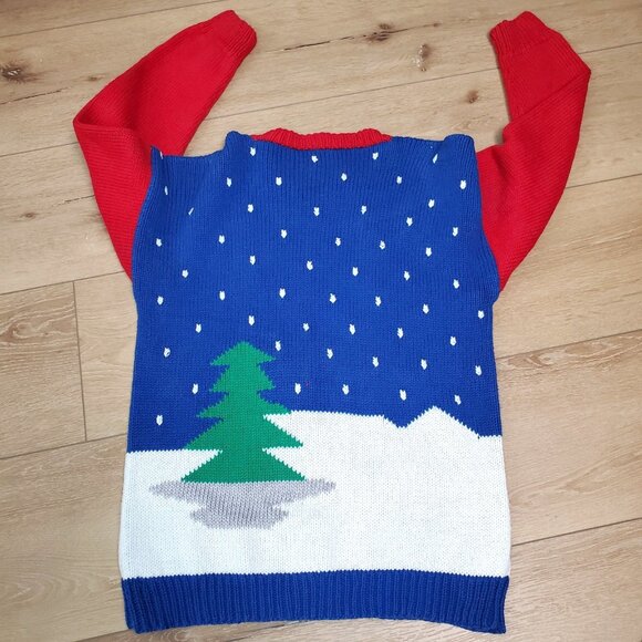 Raquel Hand Knit Sweater Peru 3D Cotton Large Wearable Art OOAK Christmas Ugly - Picture 10 of 12